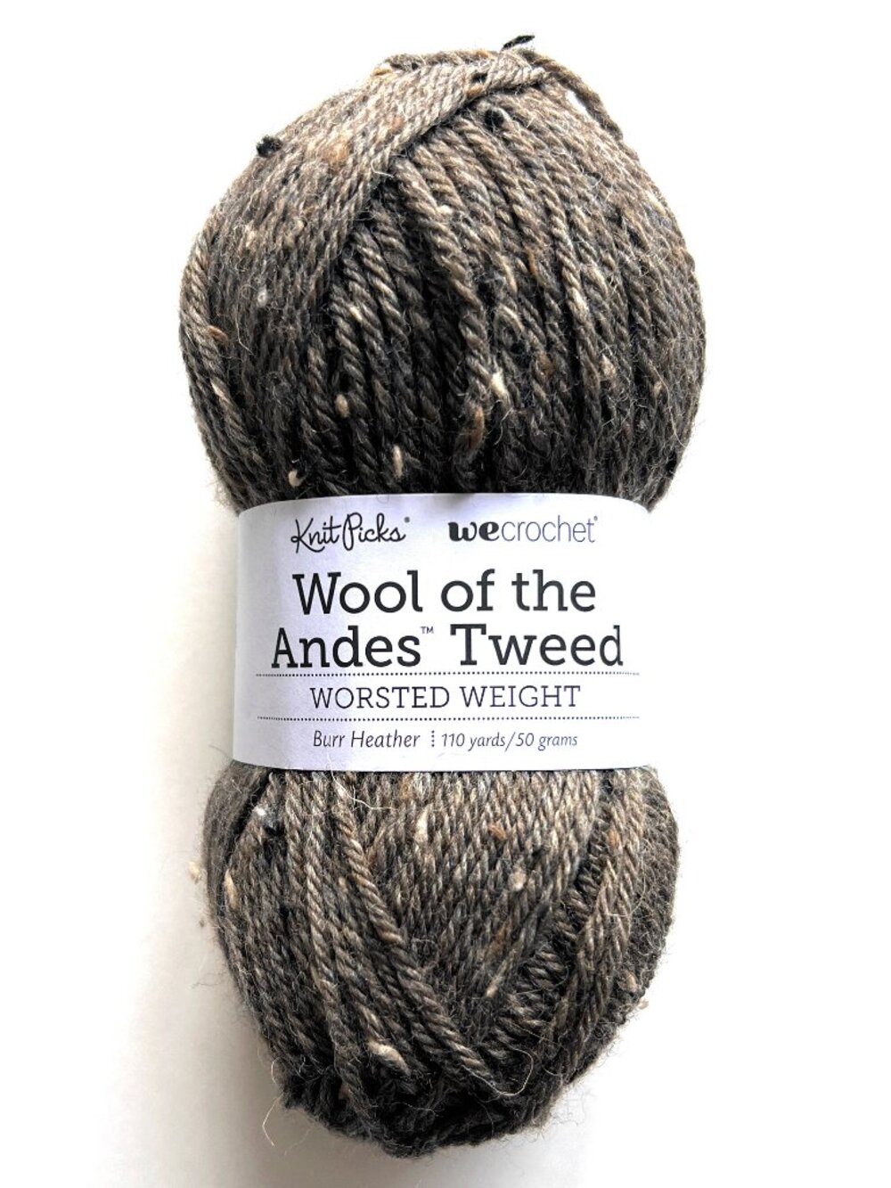 LOT of 6, Wool of the Andes Tweed Worsted Yarn from Knit Picks, Burr Heather